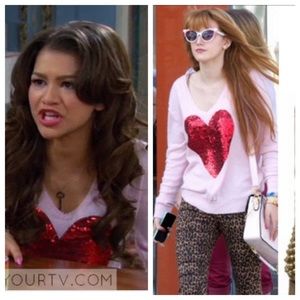 Wildfox sequin heart sweater